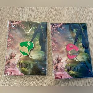 2024 Wicked Movie AMC Heart Pins Set of 2 ~ Ariana & Cynthia ~ Glinda & Elphaba